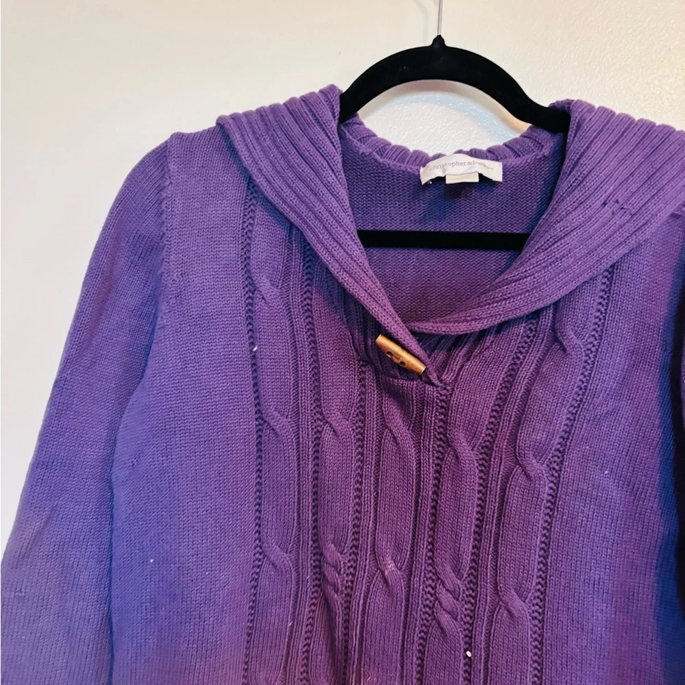 Christopher & Banks purple cable knit sweater size medium